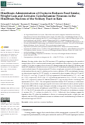 Cover page: Hindbrain Administration of Oxytocin Reduces Food Intake, Weight Gain and Activates Catecholamine Neurons in the Hindbrain Nucleus of the Solitary Tract in Rats