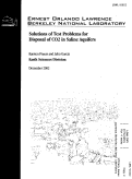 Cover page: Solutions of Test Problems for Disposal of CO2 in Saline Aquifers