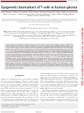 Cover page: Epigenetic biomarkers of T-cells in human glioma