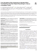 Cover page: Cross Disciplinary Role Agreement is Needed When Coordinating Long-Term Opioid Prescribing for Cancer: a Qualitative Study.