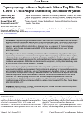 Cover page: <em>Capnocytophaga ochracea</em> Septicemia After a Dog Bite: The Case of a Usual Suspect Transmitting an Unusual Organism