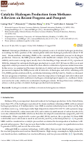 Cover page: Catalytic Hydrogen Production from Methane: A Review on Recent Progress and Prospect