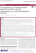 Cover page: IL-1β suppresses cLTP-induced surface expression of GluA1 and actin polymerization via ceramide-mediated Src activation