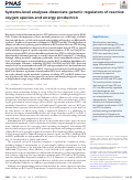 Cover page: Systems-level analyses dissociate genetic regulators of reactive oxygen species and energy production