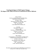 Cover page of Tracking the Impact of SSI Program Changes: The Impact of the Zebley Decision on Transition into SSI in California