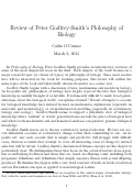 Cover page: Peter Godfrey-Smith, Philosophy of Biology . Princeton, NJ: Princeton University Press (2014), 200 pp., $29.95.