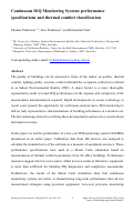 Cover page: Continuous IEQ monitoring system: Performance specifications and thermal comfort classification