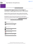 Cover page: Computational approaches for the design of modulators targeting protein-protein interactions