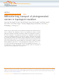 Cover page: Millimetre-long transport of photogenerated carriers in topological insulators