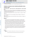 Cover page: Predictors of substance abuse treatment participation among homeless adults