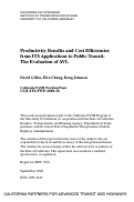 Cover page: Productivity Benefits and Cost Efficiencies from ITS Applications to Public Transit: The Evaluation of AVL