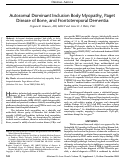 Cover page: Autosomal Dominant Inclusion Body Myopathy, Paget Disease of Bone, and Frontotemporal Dementia