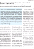 Cover page: Environmental justice and regional inequality in southern California: implications for future research.