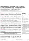 Cover page: Extended followup and risk factors for disease reclassification in a large active surveillance cohort for localized prostate cancer