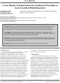 Cover page: A Case Report on Paget-Schroetter Syndrome Presenting as Acute Localized Rhabdomyolysis