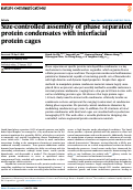 Cover page: Size-controlled assembly of phase separated protein condensates with interfacial protein cages.