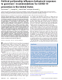 Cover page: Political partisanship influences behavioral responses to governors’ recommendations for COVID-19 prevention in the United States