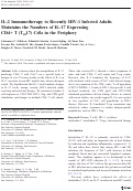 Cover page: IL-2 Immunotherapy to Recently HIV-1 Infected Adults Maintains the Numbers of IL-17 Expressing CD4+ T (TH17) Cells in the Periphery