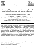 Cover page: Giant phospholipid vesicles: comparison among the whole lipid sample characteristics using different preparation methods A two photon fluorescence microscopy study