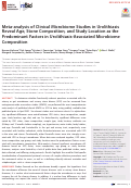 Cover page: Meta-analysis of Clinical Microbiome Studies in Urolithiasis Reveal Age, Stone Composition, and Study Location as the Predominant Factors in Urolithiasis-Associated Microbiome Composition