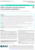 Cover page: SEPIA: simulation-based evaluation of prioritization algorithms