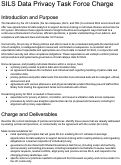 Cover page of Phase 4 SILS Data Privacy Task Force Charge