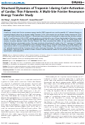 Cover page: Structural Dynamics of Troponin I during Ca2+-Activation of Cardiac Thin Filaments: A Multi-Site Förster Resonance Energy Transfer Study