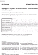 Cover page: Attenuation of acute and chronic inflammation using compounds derived from plants