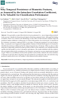 Cover page: Why Temporal Persistence of Biometric Features, as Assessed by the Intraclass Correlation Coefficient, Is So Valuable for Classification Performance