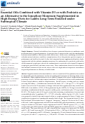 Cover page: Essential Oils Combined with Vitamin D3 or with Probiotic as an Alternative to the Ionophore Monensin Supplemented in High-Energy Diets for Lambs Long-Term Finished under Subtropical Climate.