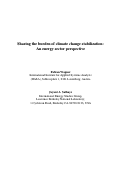 Cover page: Sharing the burden of climate change stabilization: An energy sector perspective