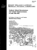 Cover page: Synthesis, Tailored Microstructures and "Colossal" Magnetoresistance in Oxide Thin Films
