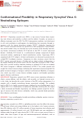 Cover page: Conformational Flexibility in Respiratory Syncytial Virus G Neutralizing Epitopes