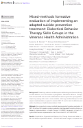 Cover page: Mixed-methods formative evaluation of implementing an adapted suicide prevention treatment: Dialectical Behavior Therapy Skills Groups in the Veterans Health Administration.