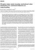 Cover page: Occasion setters attain incentive motivational value: implications for contextual influences on reward-seeking