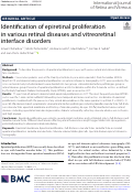 Cover page: Identification of epiretinal proliferation in various retinal diseases and vitreoretinal interface disorders