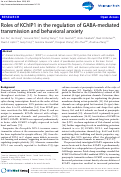 Cover page: Roles of KChIP1 in the regulation of GABA-mediated transmission and behavioral anxiety