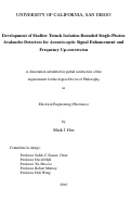 Cover page: Development of shallow trench isolation bounded single- photon avalanche detectors for acousto-optic signal enhancement and frequency up-conversion