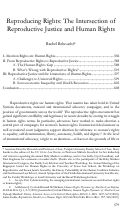 Cover page: Reproducing Rights: The Intersection of Reproductive Justice and Human Rights