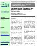 Cover page: The impact of state clean energy fund support for utility-scale renewable energy projects