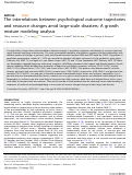 Cover page: The interrelations between psychological outcome trajectories and resource changes amid large-scale disasters: A growth mixture modeling analysis.