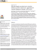 Cover page: Why do people use electronic nicotine delivery systems (electronic cigarettes)? A content analysis of Twitter, 2012-2015.