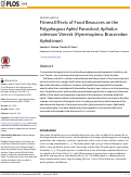 Cover page: Fitness Effects of Food Resources on the Polyphagous Aphid Parasitoid, Aphidius colemani Viereck (Hymenoptera: Braconidae: Aphidiinae)