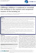 Cover page: GABAergic inhibition is weakened or converted into excitation in the oxytocin and vasopressin neurons of the lactating rat