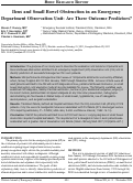 Cover page: Ileus and Small Bowel Obstruction in an Emergency Department Observation Unit: Are there Outcome Predictors?