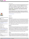 Cover page: A rapid volume of interest-based approach of radiomics analysis of breast MRI for tumor decoding and phenotyping of breast cancer.