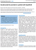 Cover page: Secukinumab for psoriasis in a patient with hepatitis B