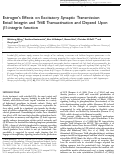 Cover page: Estrogen’s Effects on Excitatory Synaptic Transmission Entail Integrin and TrkB Transactivation and Depend Upon β1-integrin function