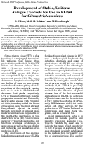Cover page: Development of Stable, Uniform Antigen Controls for Use in ELISA for Citrus tristeza virus