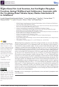 Cover page: Higher Renal Net Acid Excretion, but Not Higher Phosphate Excretion, during Childhood and Adolescence Associates with the Circulating Renal Tubular Injury Marker Interleukin-18 in Adulthood.